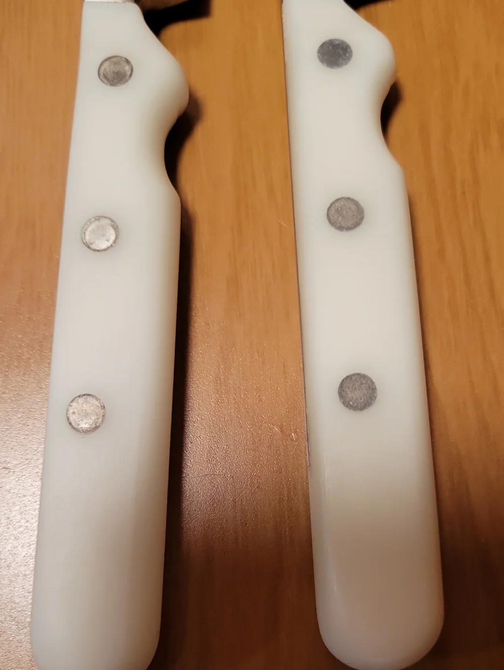 Set of 5 White Handle CP France Steak Knives